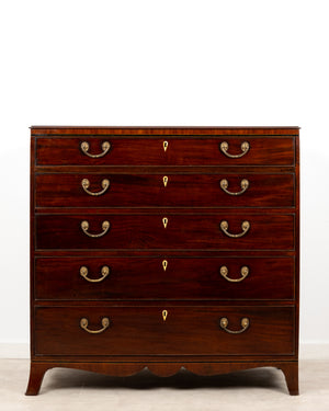 Antique 19th Century Mahogany Sheraton Style Chest Of Drawers c.1860