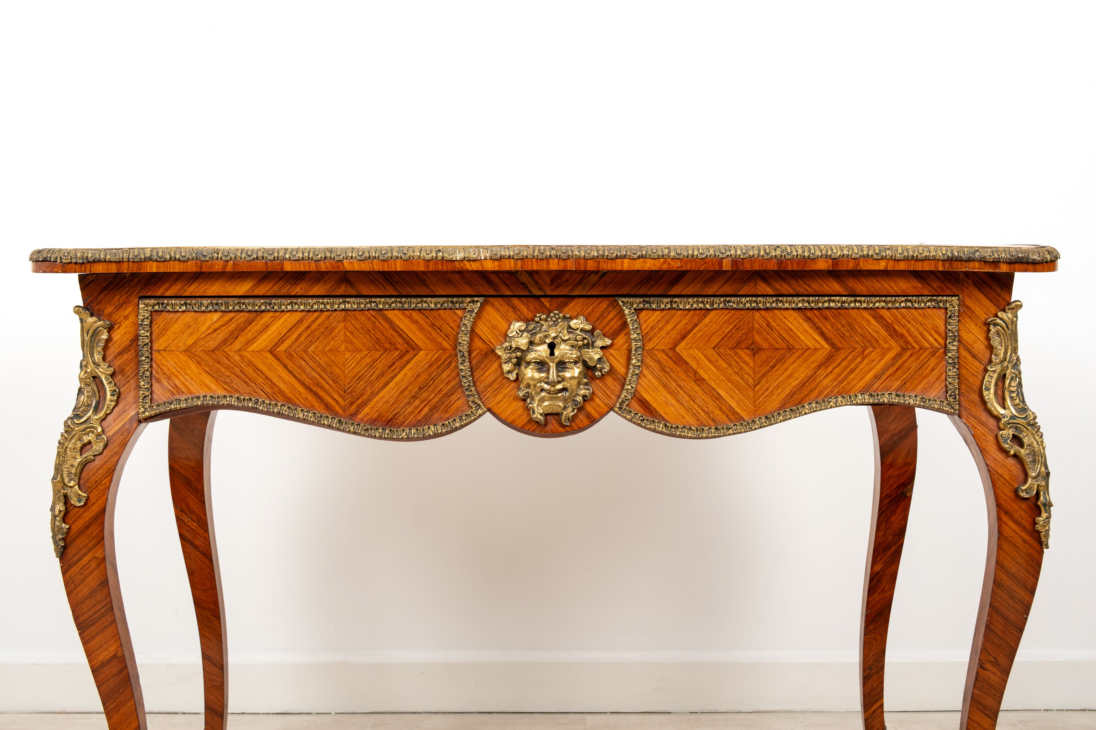 Antique French Kingwood Bureau Plat Writing Desk With Ormolu Mounts c.1880