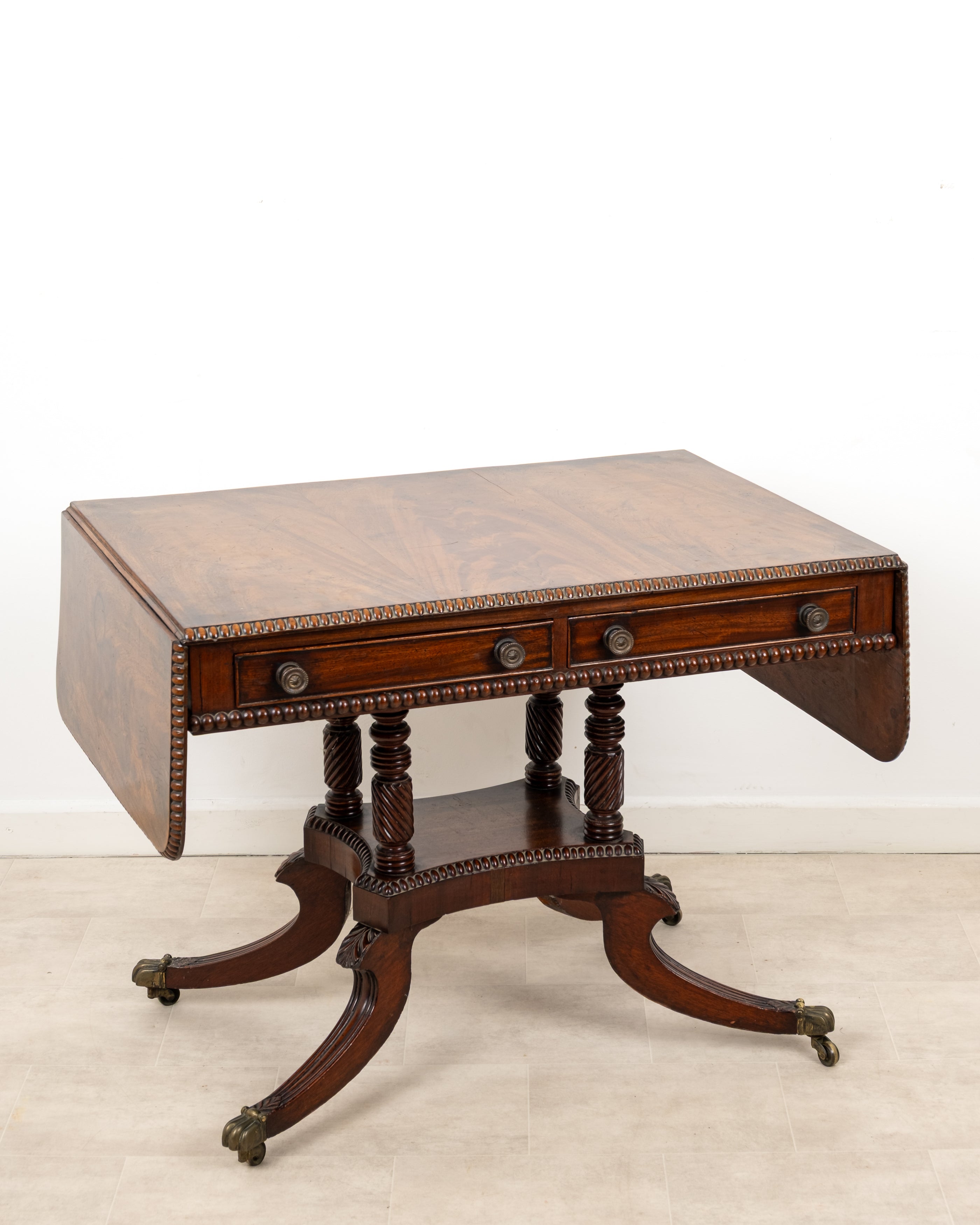 Antique Regency Mahogany Sofa Table C.1830 | Drop Leaf Writing Desk Console Table