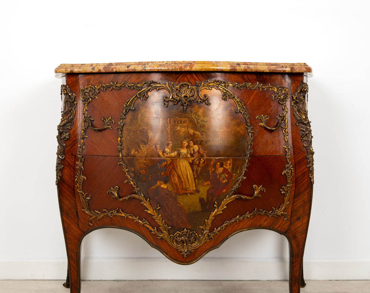 A Fine French Louis XV Revival Kingwood, Gilt-Bronze and Vernis Martin Commode, Paris, circa 1885–1900