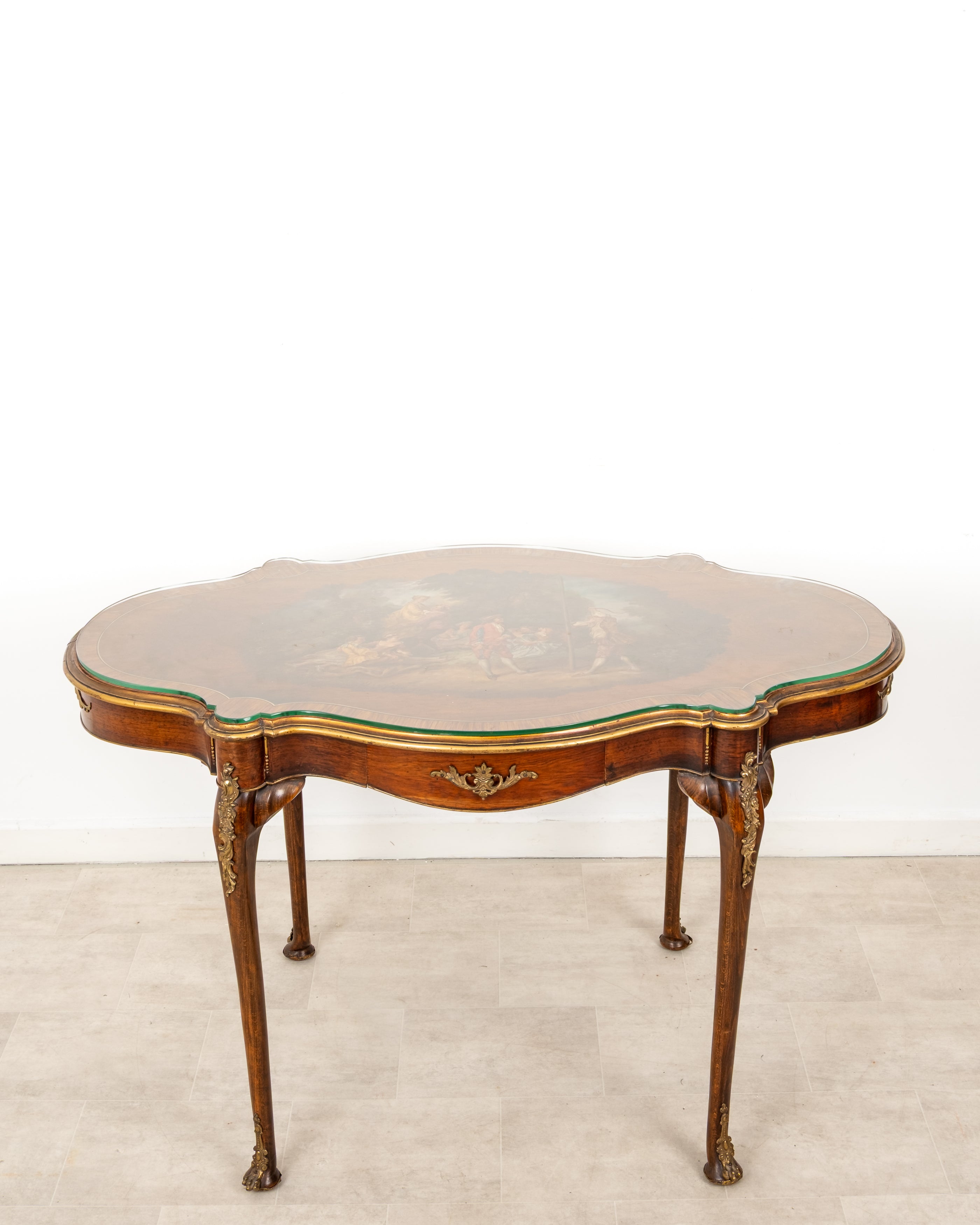 Antique French Louis XV style Vernis Martin gilt bronze centre table c.1900