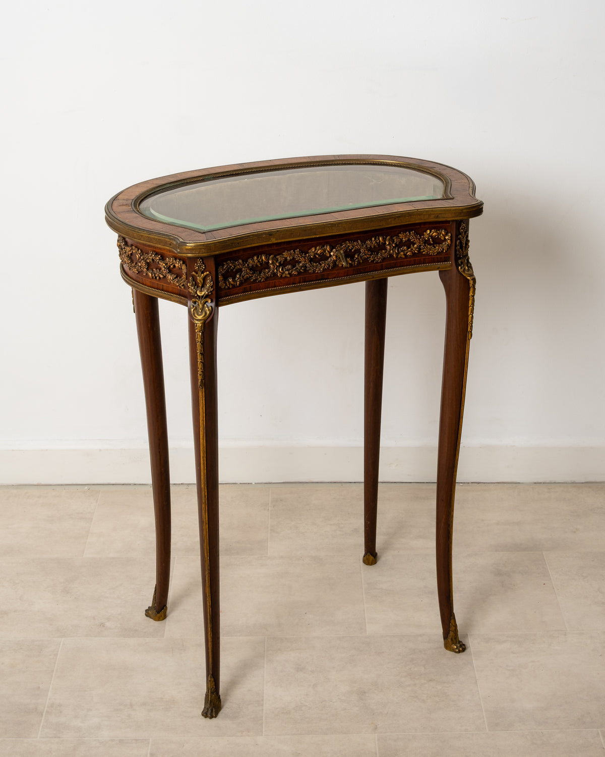 Antique French kingwood gilt bronze vitrine display table c.1890