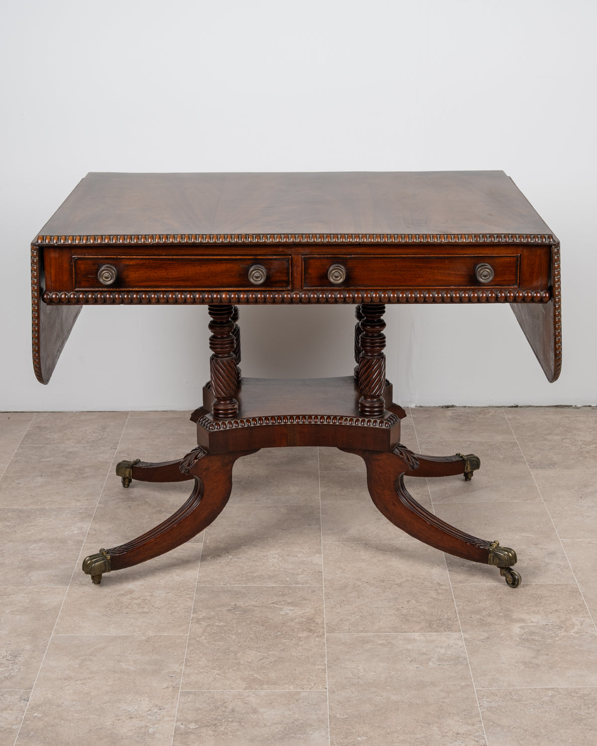 Antique Regency Mahogany Sofa Table with Drop Leaves c.1830