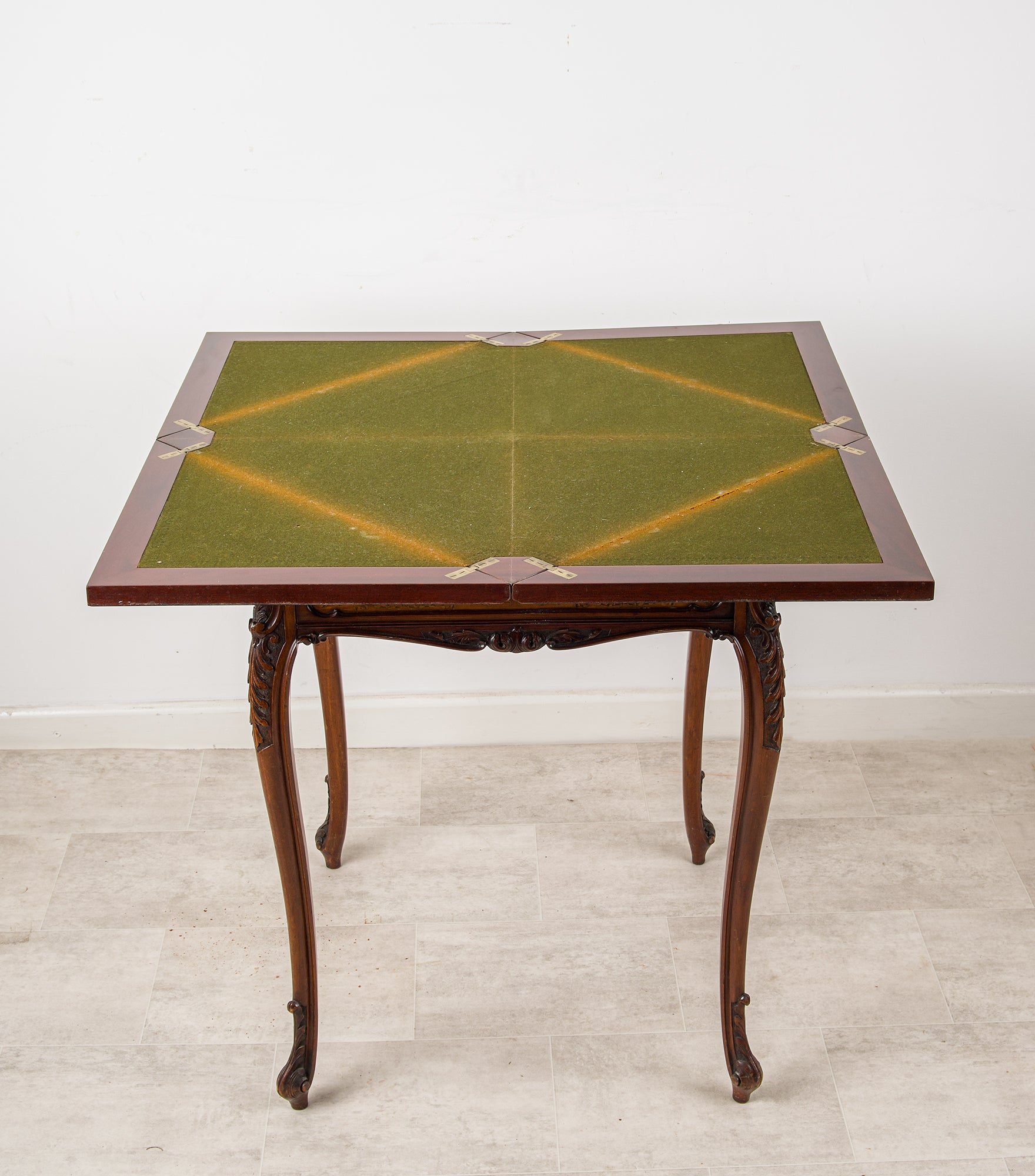 Antique Mahogany Envelope Games / Card Table - 19th Century