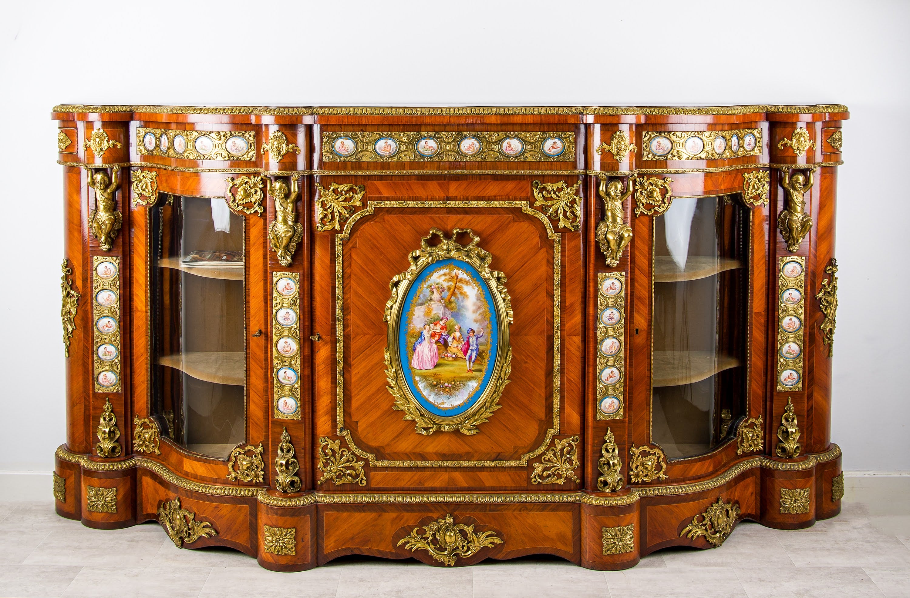 Exquisite 19th Century Kingwood Credenza with Sèvres Plaques & Ormolu Mounts - Provenanc — Hawkins Antiques