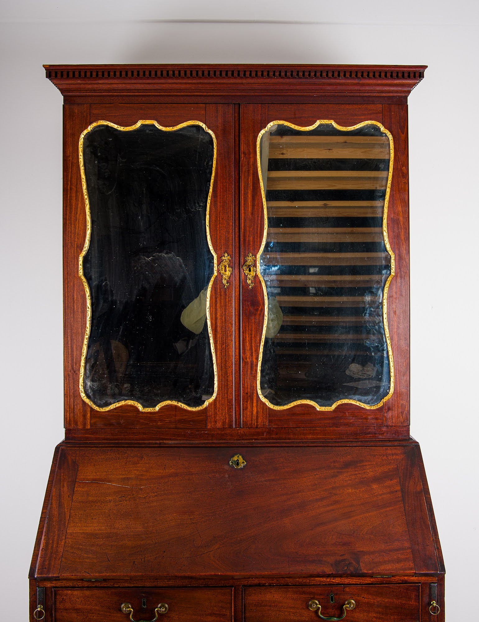 Fine George III Period English Mahogany Bureau Bookcase c.1760 - Antique 18th Century Writing Desk Cabinet