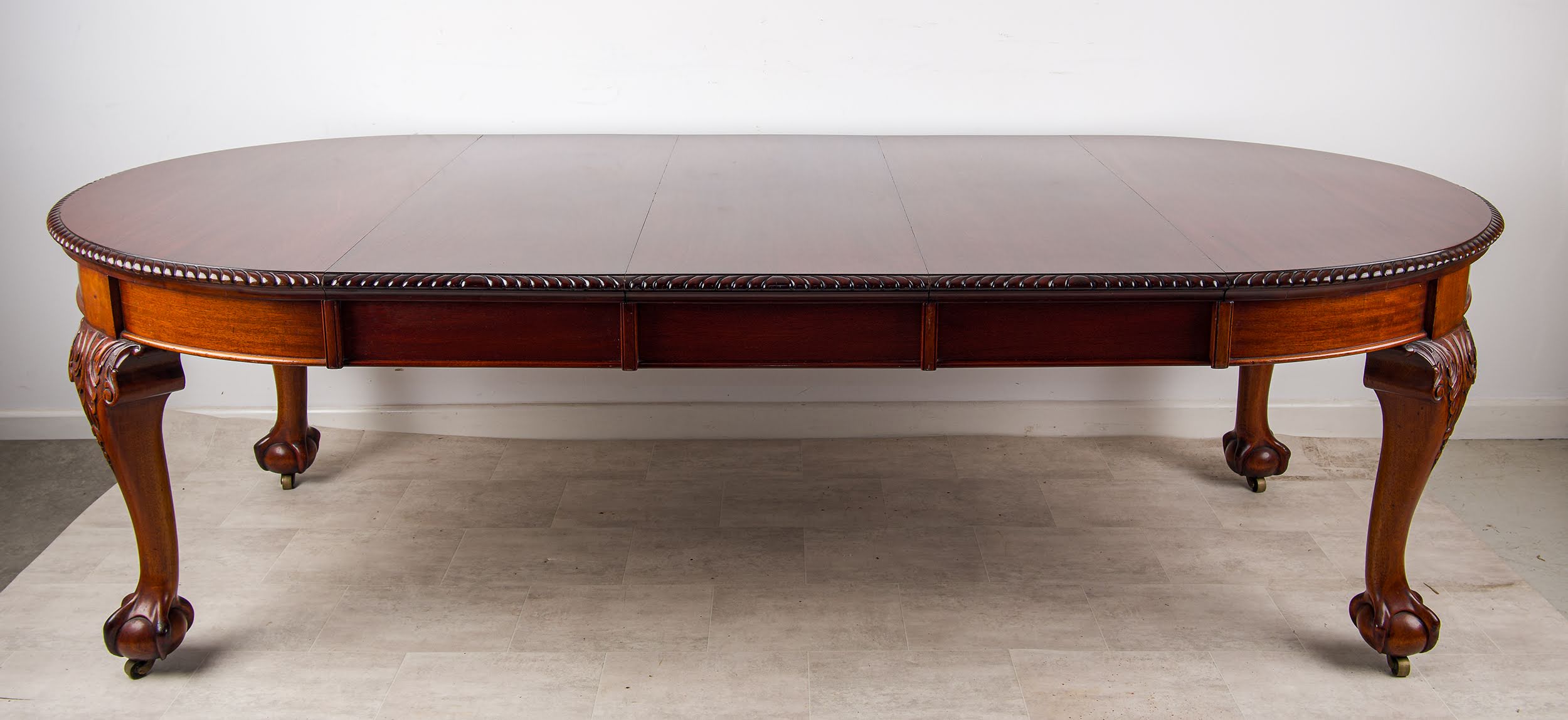 Antique Victorian Mahogany Extending Dining Table - Ball & Claw Feet, 3 Leaves c.1880 — Hawkins Antiques, Barry, South Wales