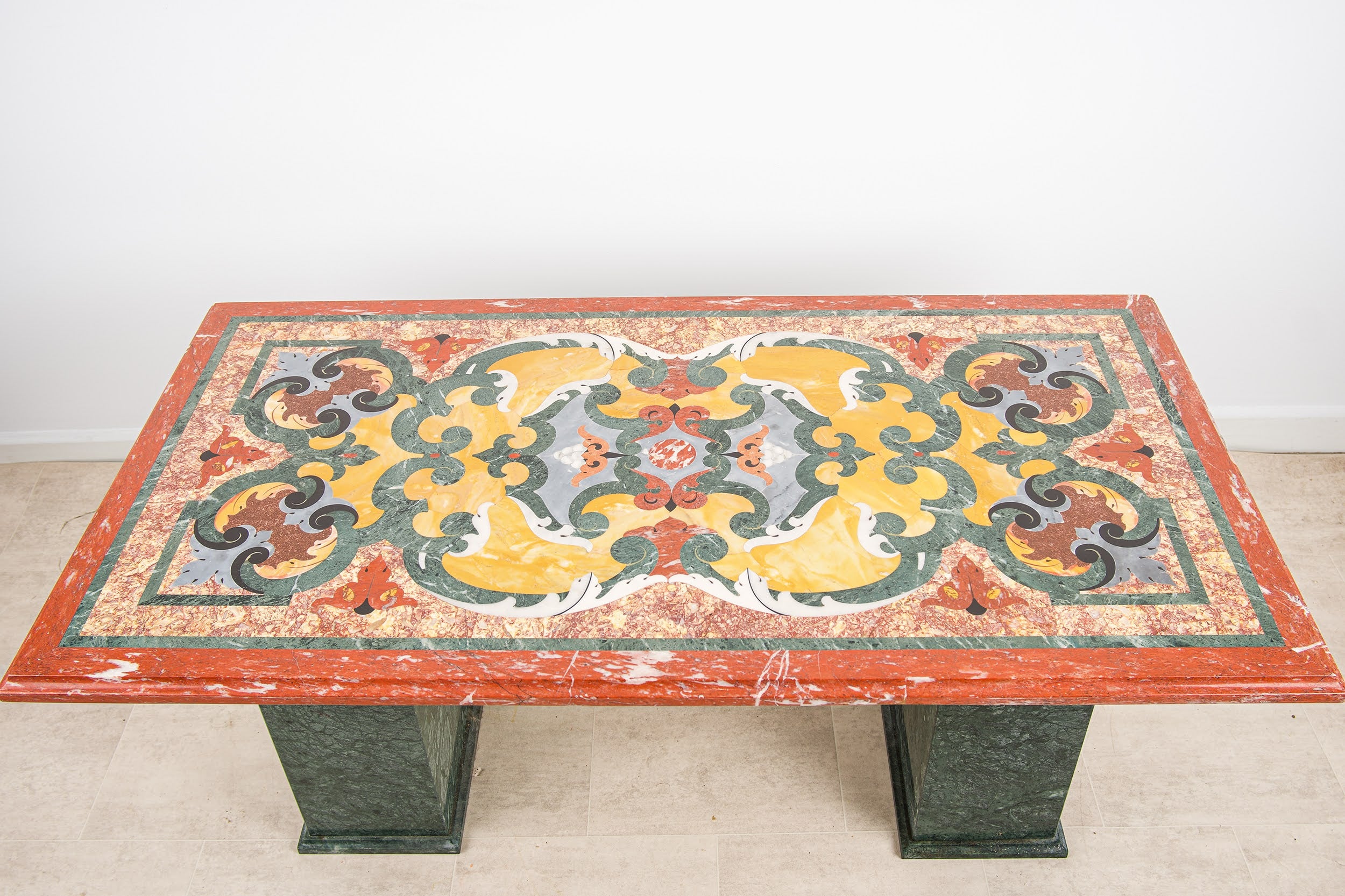 Italian Marble Coffee Table Inlaid Top Centre Table 127cm