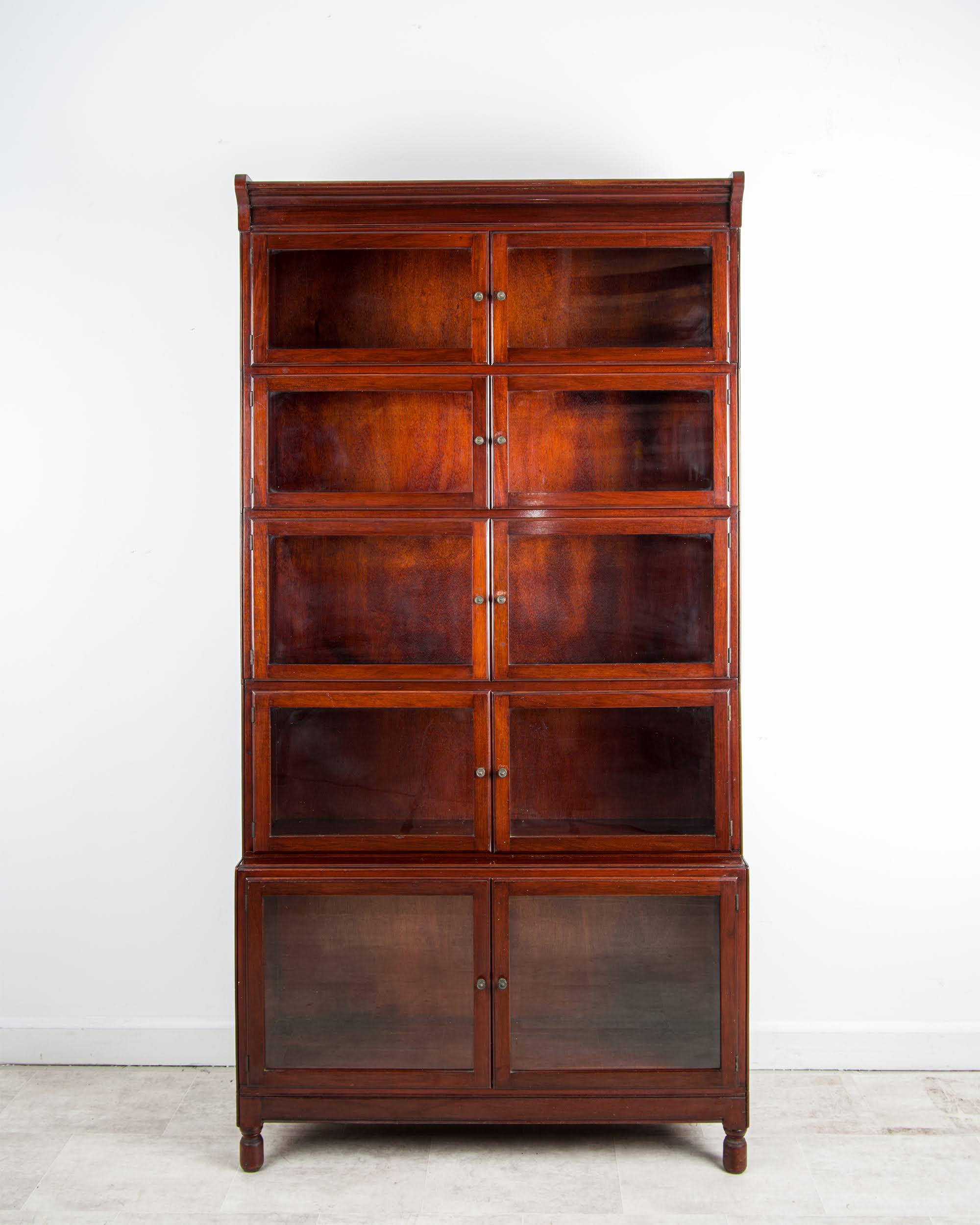 Antique Minty Of Oxford Mahogany Stacking Bookcase With Glazed Doors