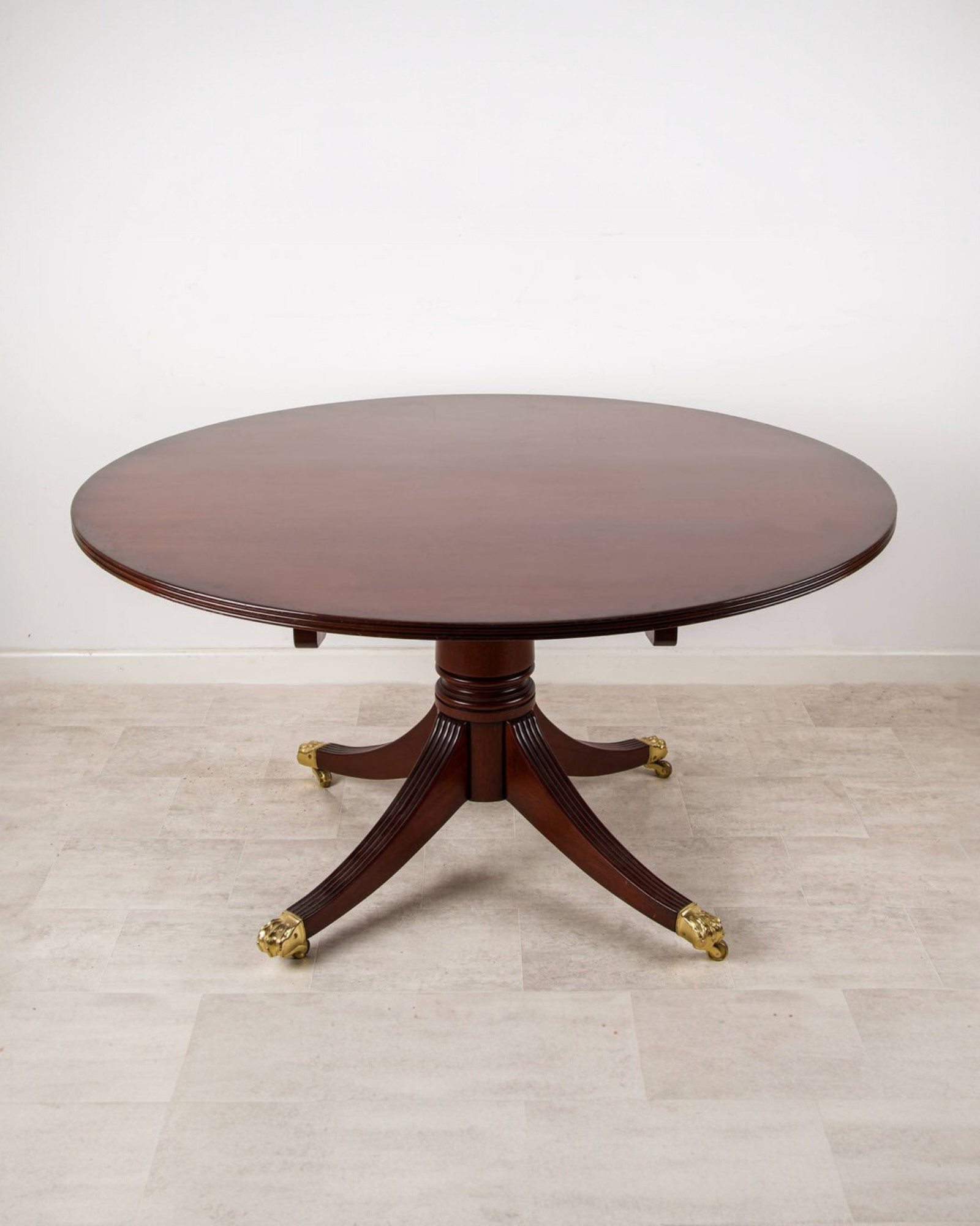 Elegant Mid-20th Century Regency Style Mahogany Round Dining Table — Hawkins Antiques, Barry, South Wales
