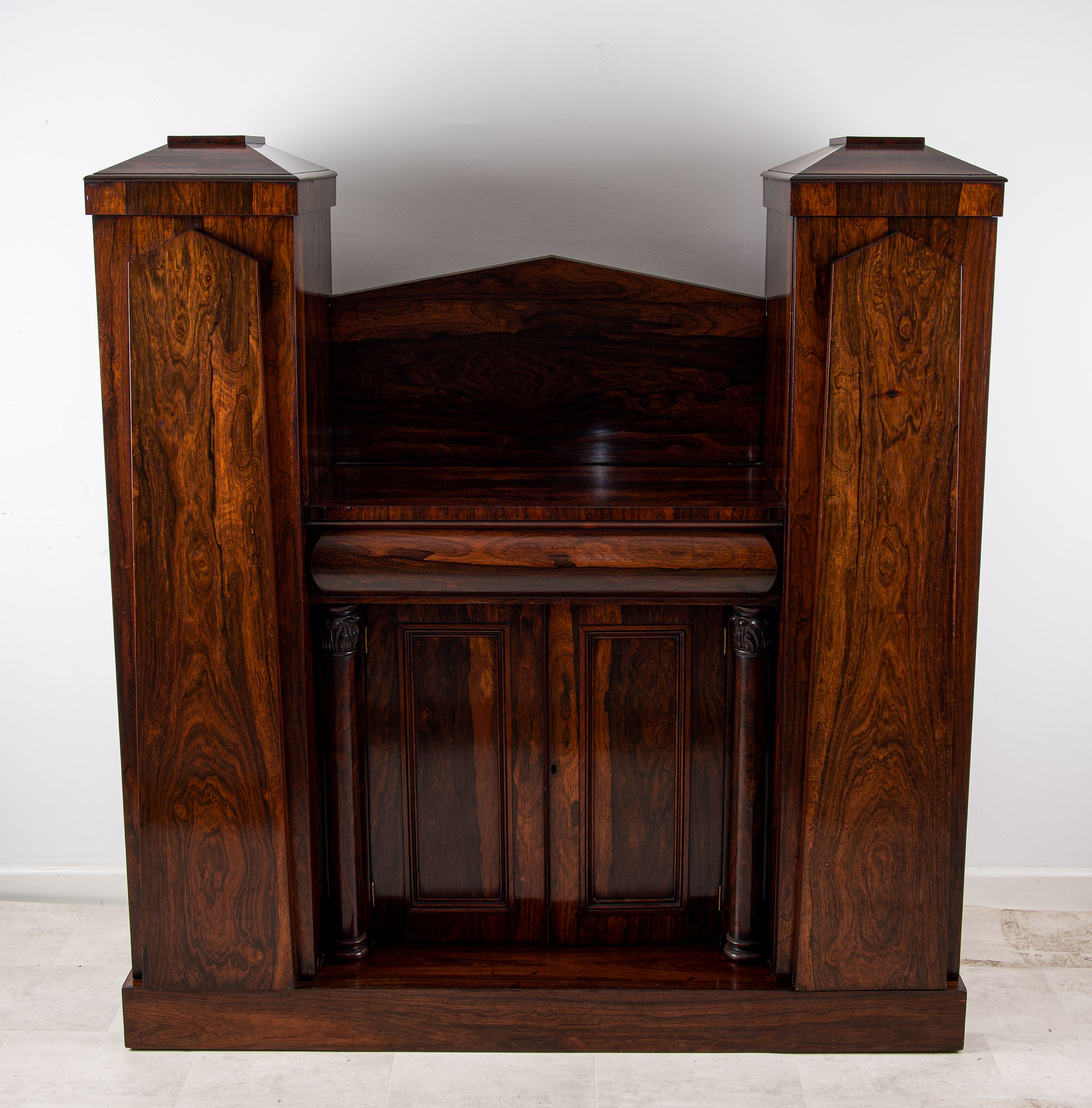 Antique William IV Rosewood Side Cabinet with Columns