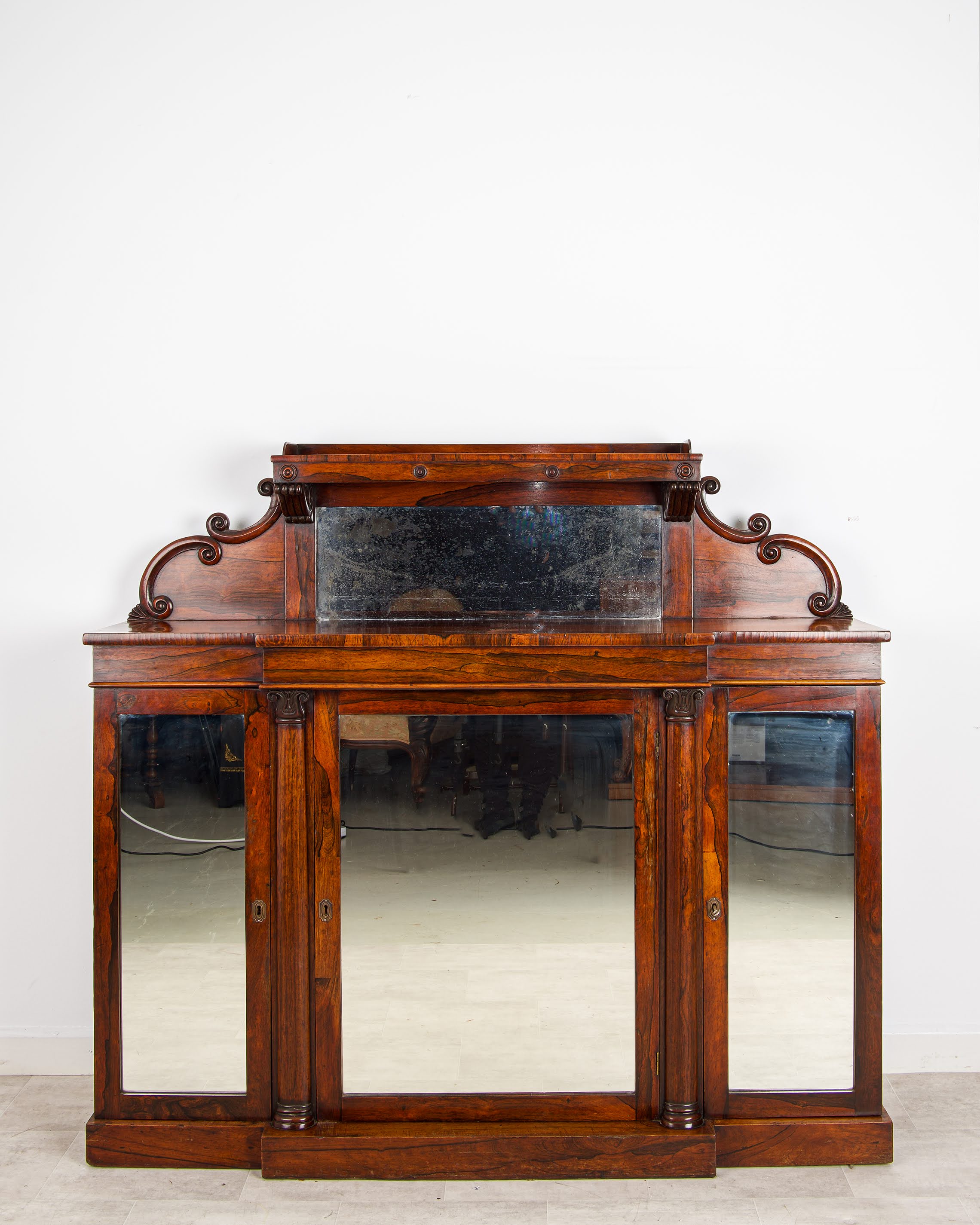 antique willaim iv rosewood chiffonier side cabinet front image