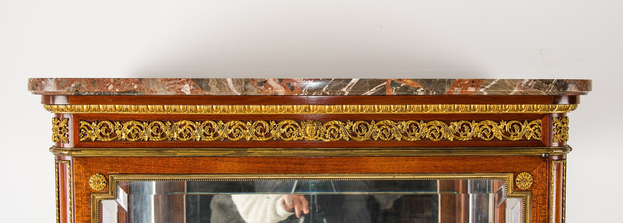 Antique French Mahogany Vitrine Cabinet Attributed to Paul Sormani - Late 19th Century